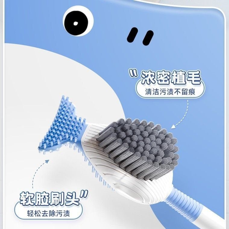 Whale silicon toilet brush with soap dispenser 