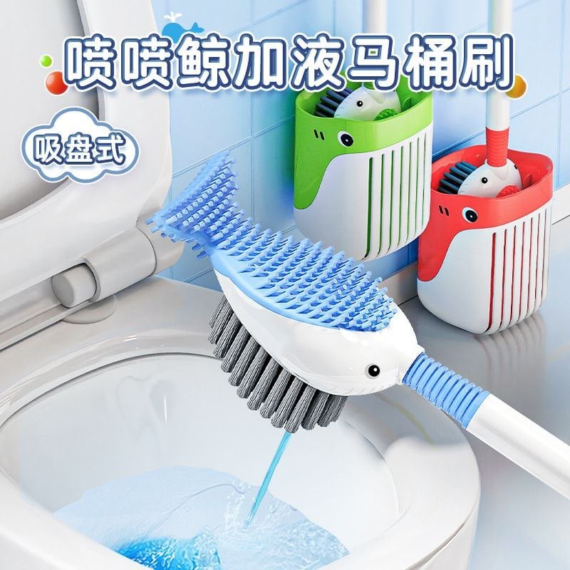 Whale silicon toilet brush with soap dispenser 